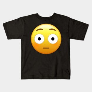 Flushed Face Emoji | Pop Art Kids T-Shirt